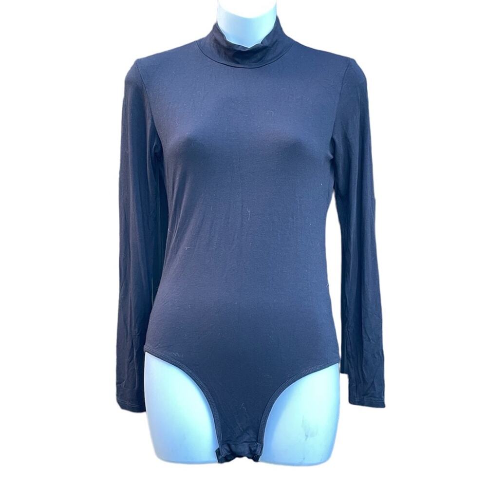Avishag Arbel Maternity Black Mock Neck longsleeve body suit